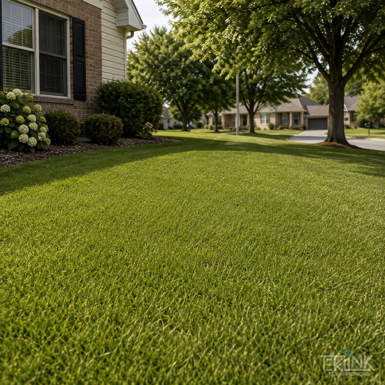 Restored lawn weeks later, no visible scar.